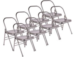 Chaise De Yoga 1 Barre Haute Grise Lot De 8