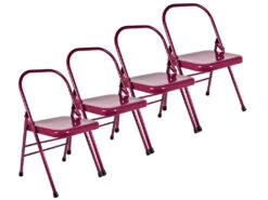 Chaise De Yoga 1 Barre Haute Prune Lot De 4