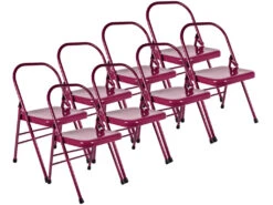Chaise De Yoga 1 Barre Haute Prune Lot De 8