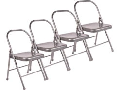 Chaise De Yoga 2 Barres Haute Grise Lot De 4