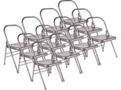 Chaise De Yoga Standard 1 Barre Grise Lot De 12