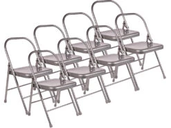 Chaise De Yoga Standard 2 Barres Grise Lot De 8