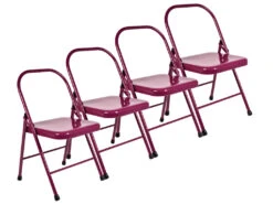 Chaise De Yoga Standard 2 Barres Prune Lot De 4