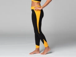 Legging De Yoga Bi-colore - Bio Noir Et Safran Noir XS - 36 -Magasin De Vetements legging de yoga bi colore bio 1635849684618115d4339d3