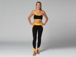 Legging De Yoga Bi-colore - Bio Noir Et Safran Noir XS - 36 -Magasin De Vetements legging de yoga bi colore bio 1635849691618115db56771