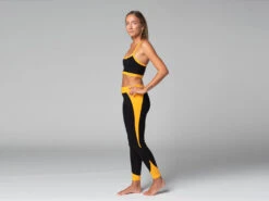 Legging De Yoga Bi-colore - Bio Noir Et Safran Noir XS - 36 -Magasin De Vetements legging de yoga bi colore bio 1635849705618115e9eb303