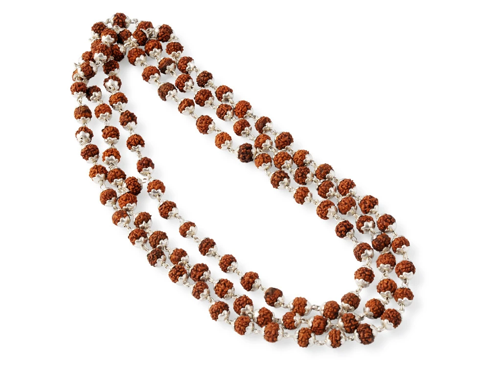 Mala 108 Perles - Argent Massif & Rudraksha 6mm Mala 108 3 Mala 108 Perles - Argent Massif & Rudraksha 6mm Mala 108