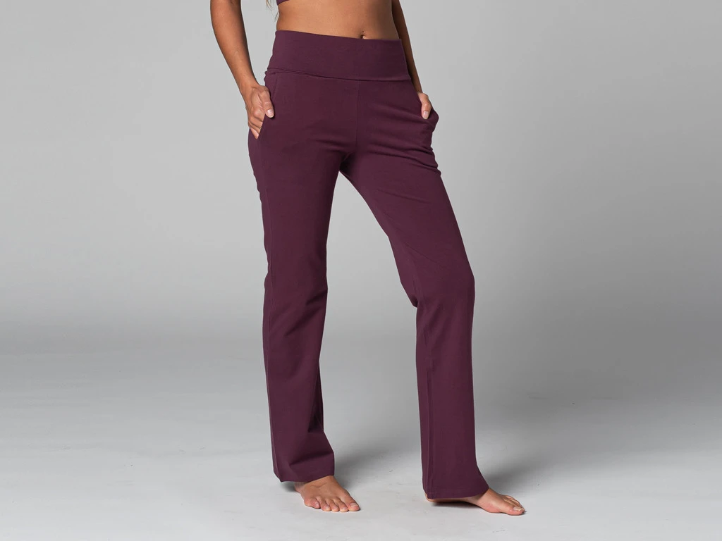Pantalon De Yoga Femme Confort - Bio Prune Prune XS - 36 4 Pantalon De Yoga Femme Confort - Bio Prune Prune XS - 36 – Image 2