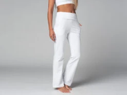 Pantalon De Yoga Femme Confort - Bio Blanc Blanc XS - 36