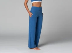 Pantalon De Yoga Femme Jazzy - Bio Bleu Bleu XS - 34