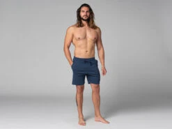 Short De Yoga Homme - Coton Bio Bleu Bleu S - 38/40 -Magasin De Vetements short de yoga homme coton bio 1635436643617ac86301b24