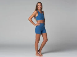 Short De Yoga Slim - Bio Bleu Bleu XS - 36 -Magasin De Vetements short de yoga slim bio 16358457876181069b5191b