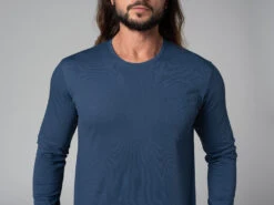 T-Shirt Tapan Manches Longues 100% Bio Bleu Bleu S - 38/40 -Magasin De Vetements t shirt tapan manches longues 100 bio 1635346337617967a1cc01a