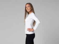 T-Shirt Tara M/L Ras Du Cou Bio Blanc Blanc XS - 36 -Magasin De Vetements t shirt tara m l ras du cou bio 163526143661781bfc70277