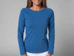 T-Shirt Tara M/L Ras Du Cou Bio Bleu Bleu XS - 36 -Magasin De Vetements t shirt tara m l ras du cou bio 163526164261781cca7b604