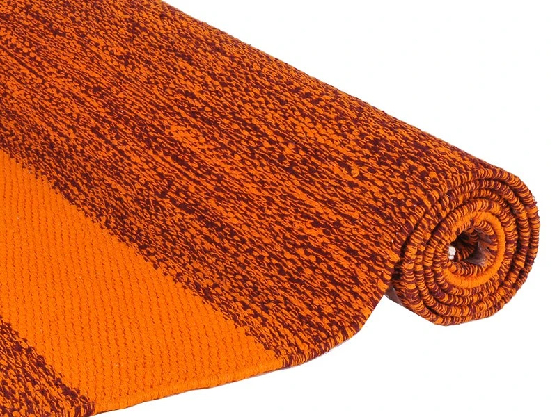 Tapis De Yoga Taj 100% Coton Bio - 2 M X 66 Cm X 5mm Bordeaux/Safran 4 Tapis De Yoga Taj 100% Coton Bio - 2 M X 66 Cm X 5mm Bordeaux/Safran – Image 2