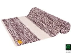 Tapis De Yoga Taj 100% Coton Bio - 2 M X 66 Cm X 5mm Prune/Écru